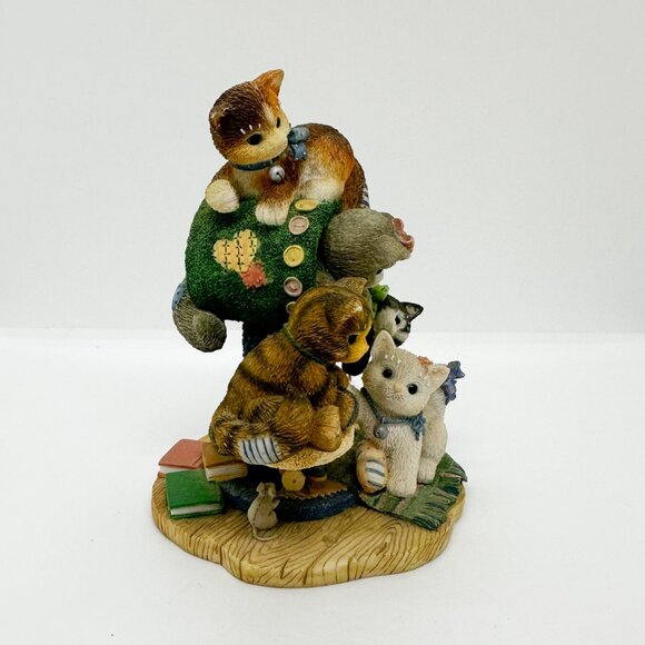 Vtg Calico Kittens Enesco Cat Cats Figurine Five Family Kids Kittens Kaboodle - Picture 5 of 6